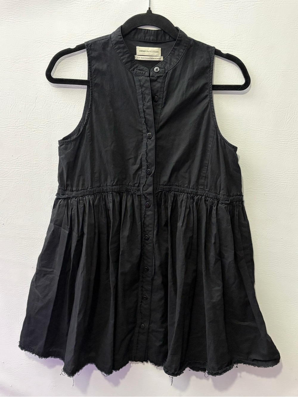 Urban Outfitters Black Button-Front Mini Dress Small